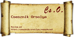 Csesznik Orsolya névjegykártya